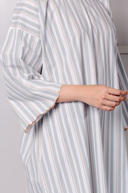 KURONG ZAINAB - STRIPE DUSTY GREEN