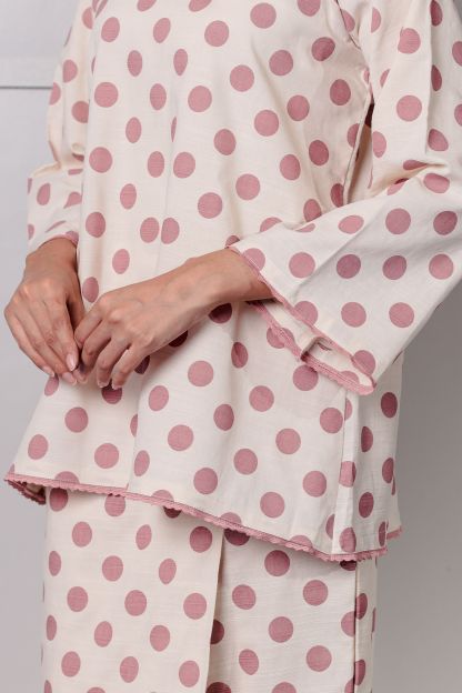 KURONG ASIAH - POLKA DUSTY PINK