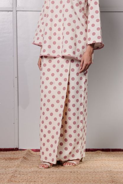 KURONG ASIAH - POLKA DUSTY PINK