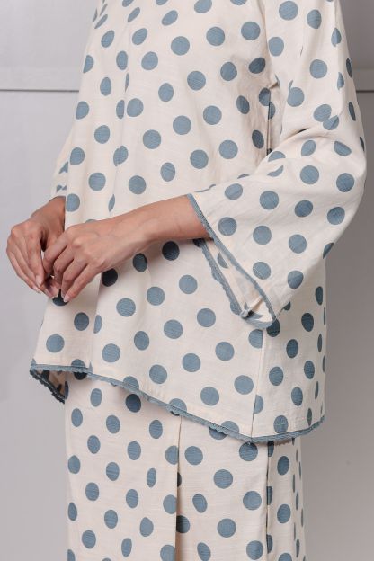 KURONG ASIAH - POLKA DUSTY BLUE