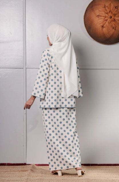 KURONG ASIAH - POLKA DUSTY BLUE