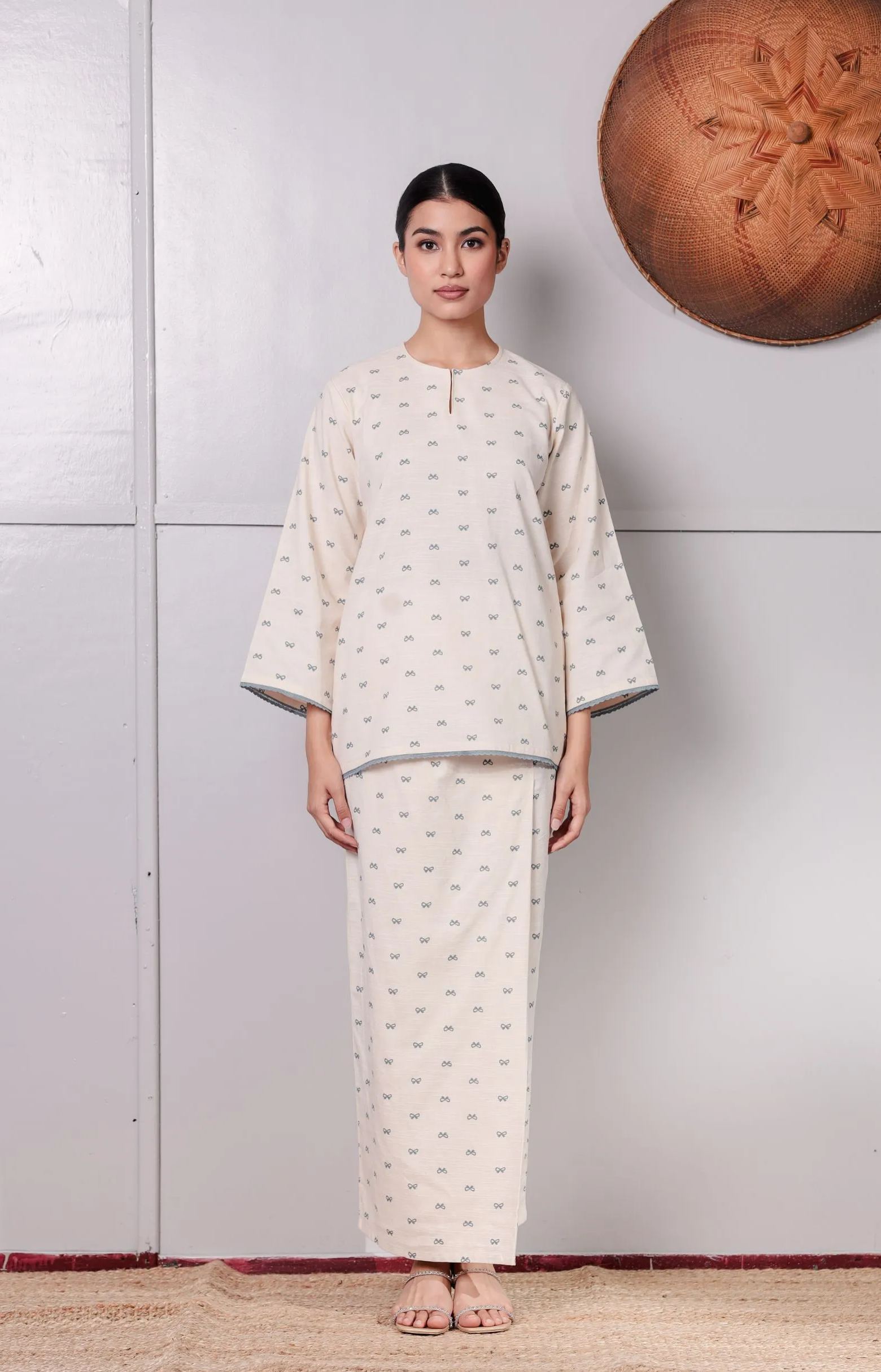 KURONG ASIAH - RIBBON DUSTY BLUE