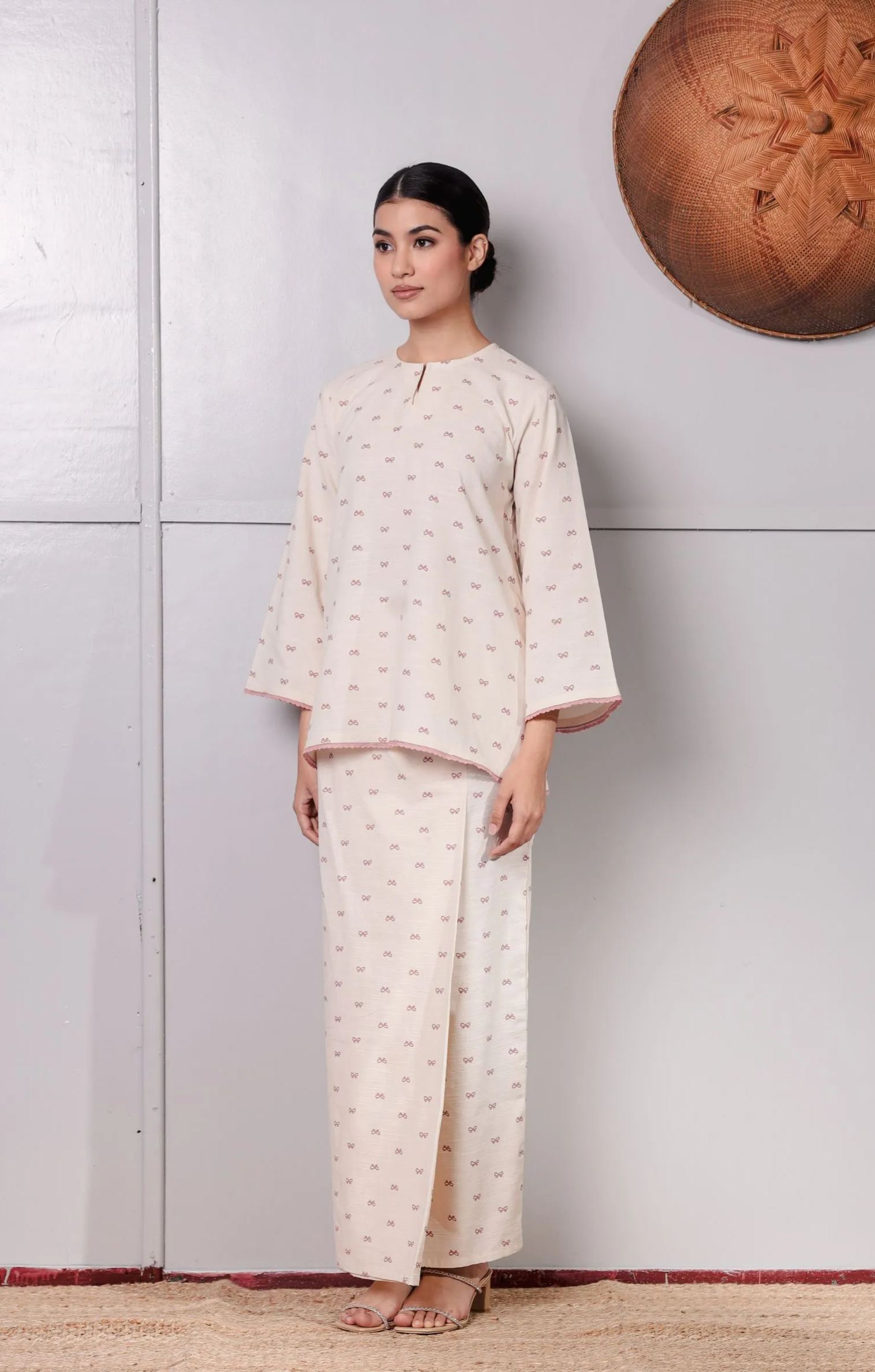 KURONG ASIAH - RIBBON DUSTY PINK