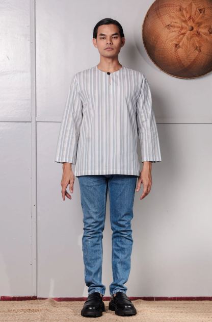 SAMPANA - STRIPE DUSTY GREEN