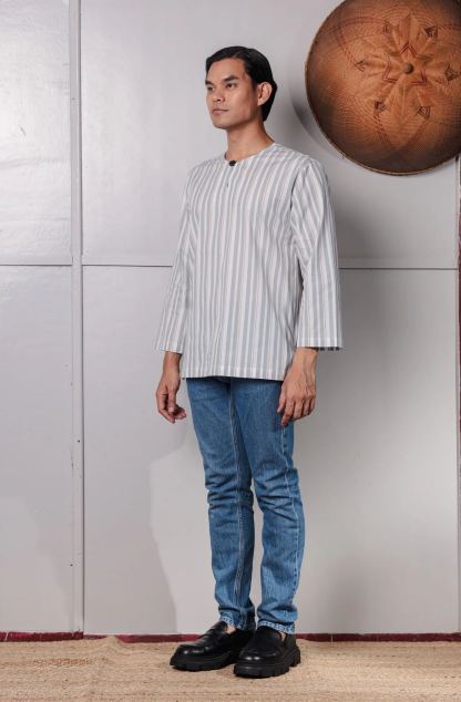 SAMPANA - STRIPE DUSTY GREEN
