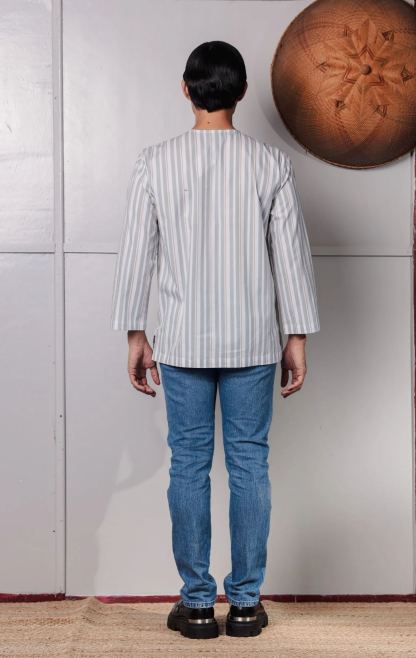 SAMPANA - STRIPE DUSTY GREEN