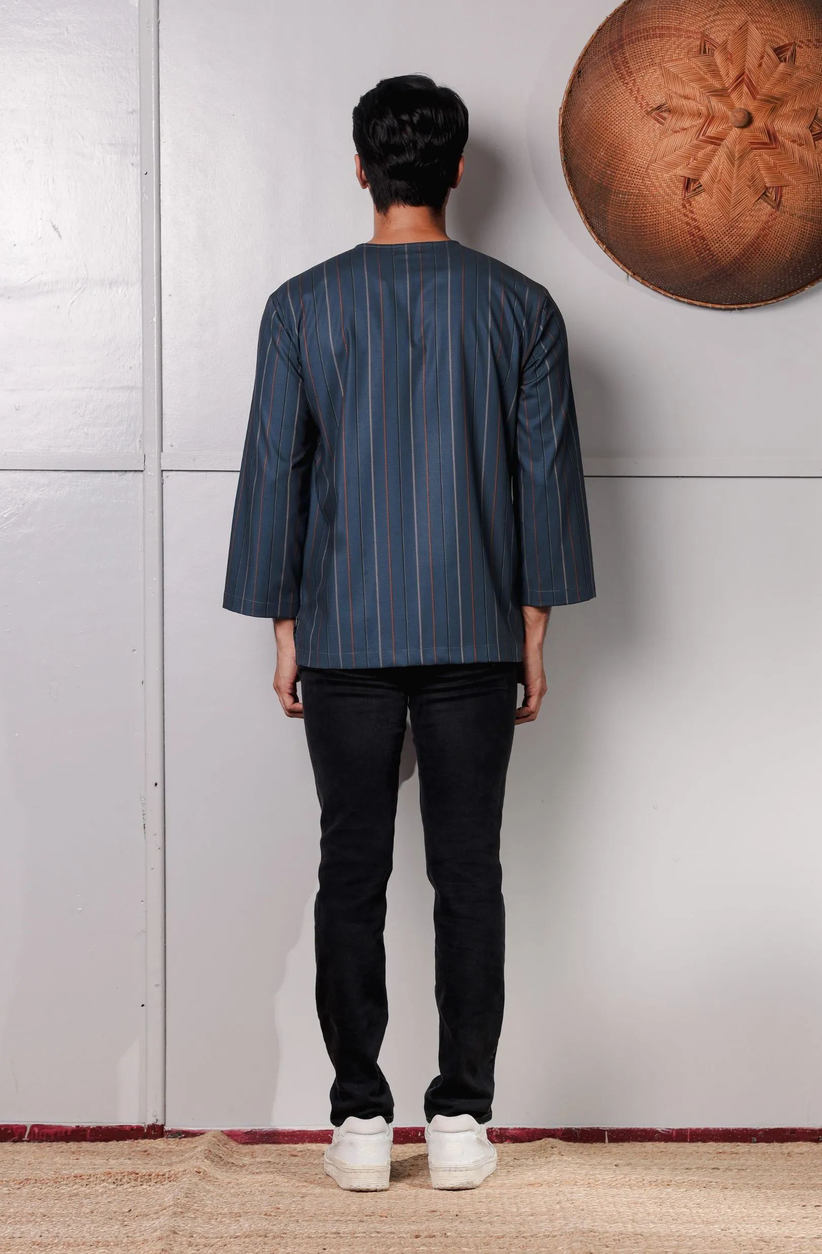 SAMPANA - STRIPE DUSTY BLUE