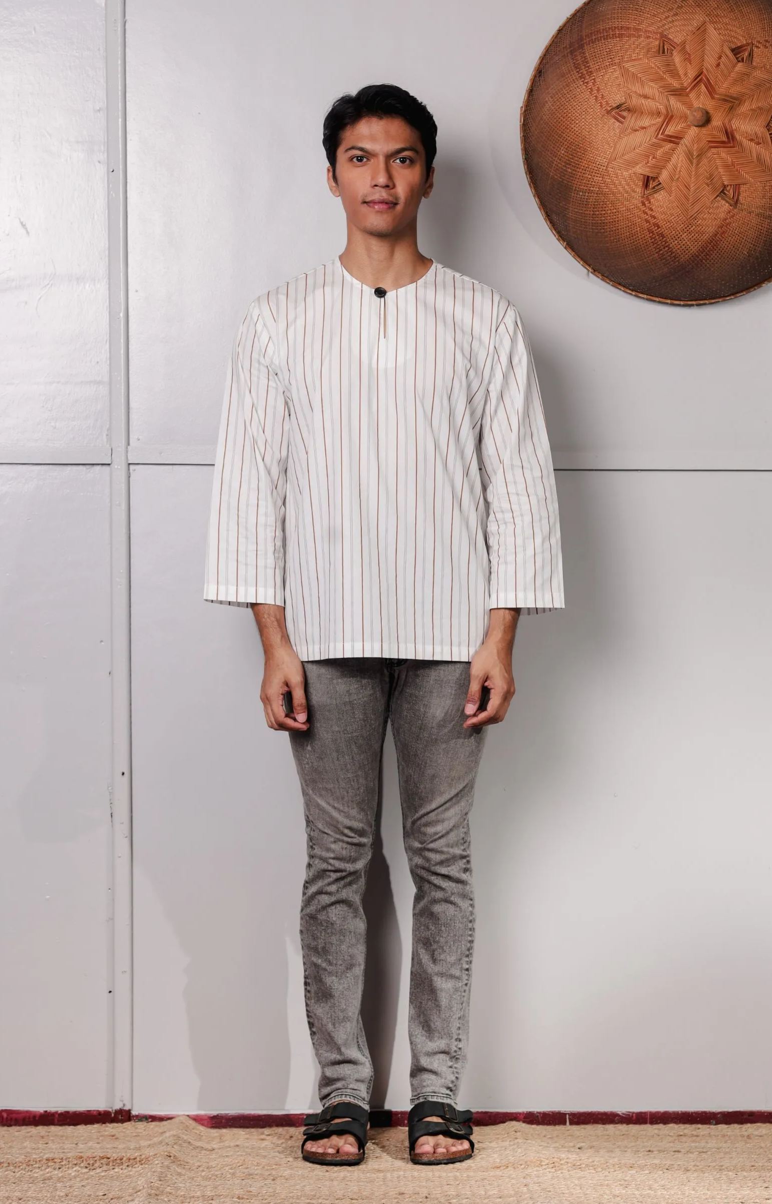 SAMPANA - STRIPE WHITE BROWN