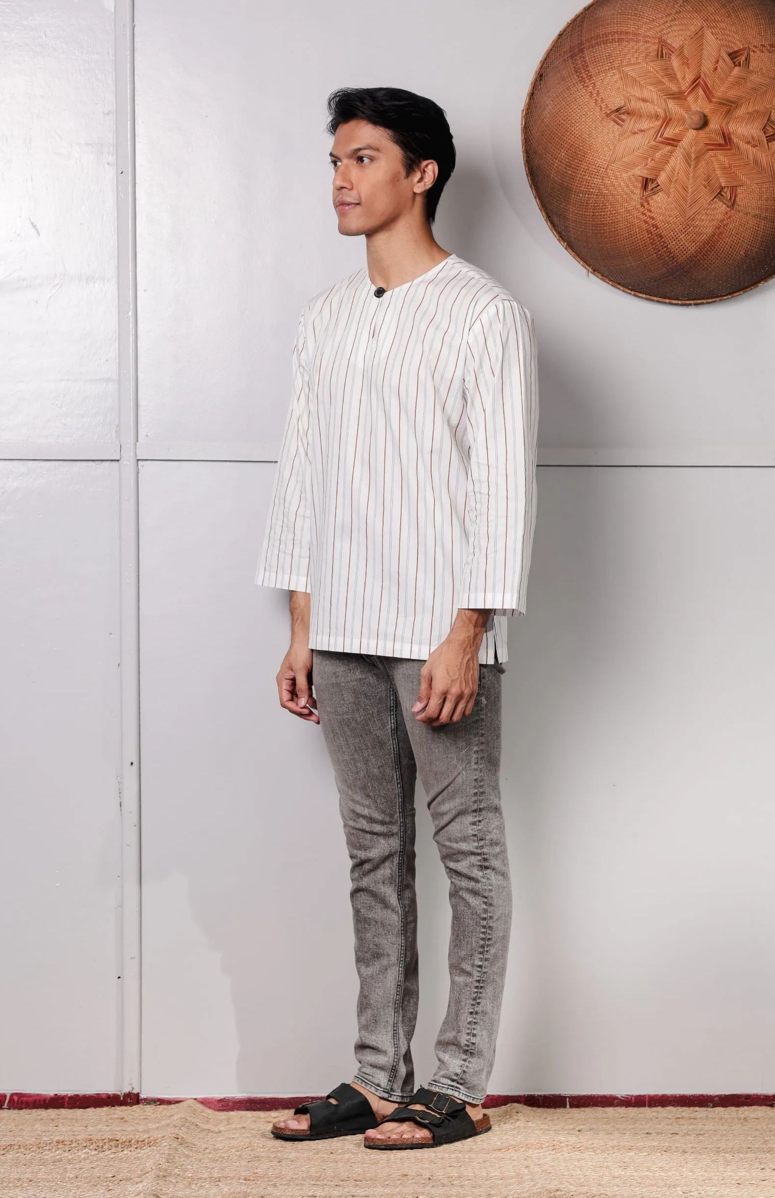 SAMPANA - STRIPE WHITE BROWN