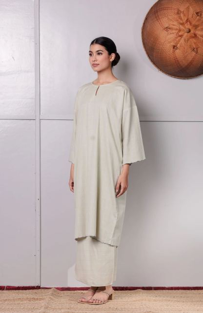 KURONG ZAINAB - CHECKED SOFT GREEN