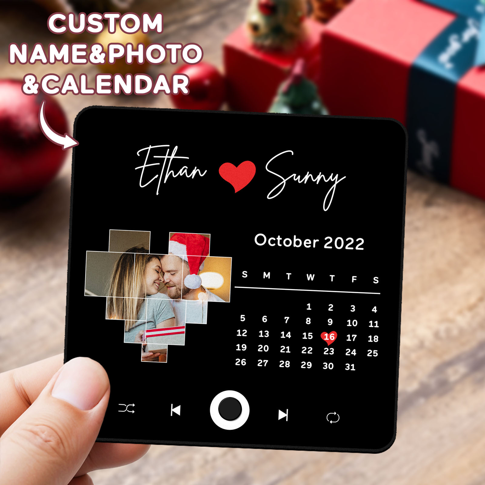 ألبوم مخصص مغناطيس الثلاجة الموسيقى الشخصية مغناطيس الثلاجة يمكن تشغيل الأغاني هدايا عيد الميلاد هدايا الأسرة - 