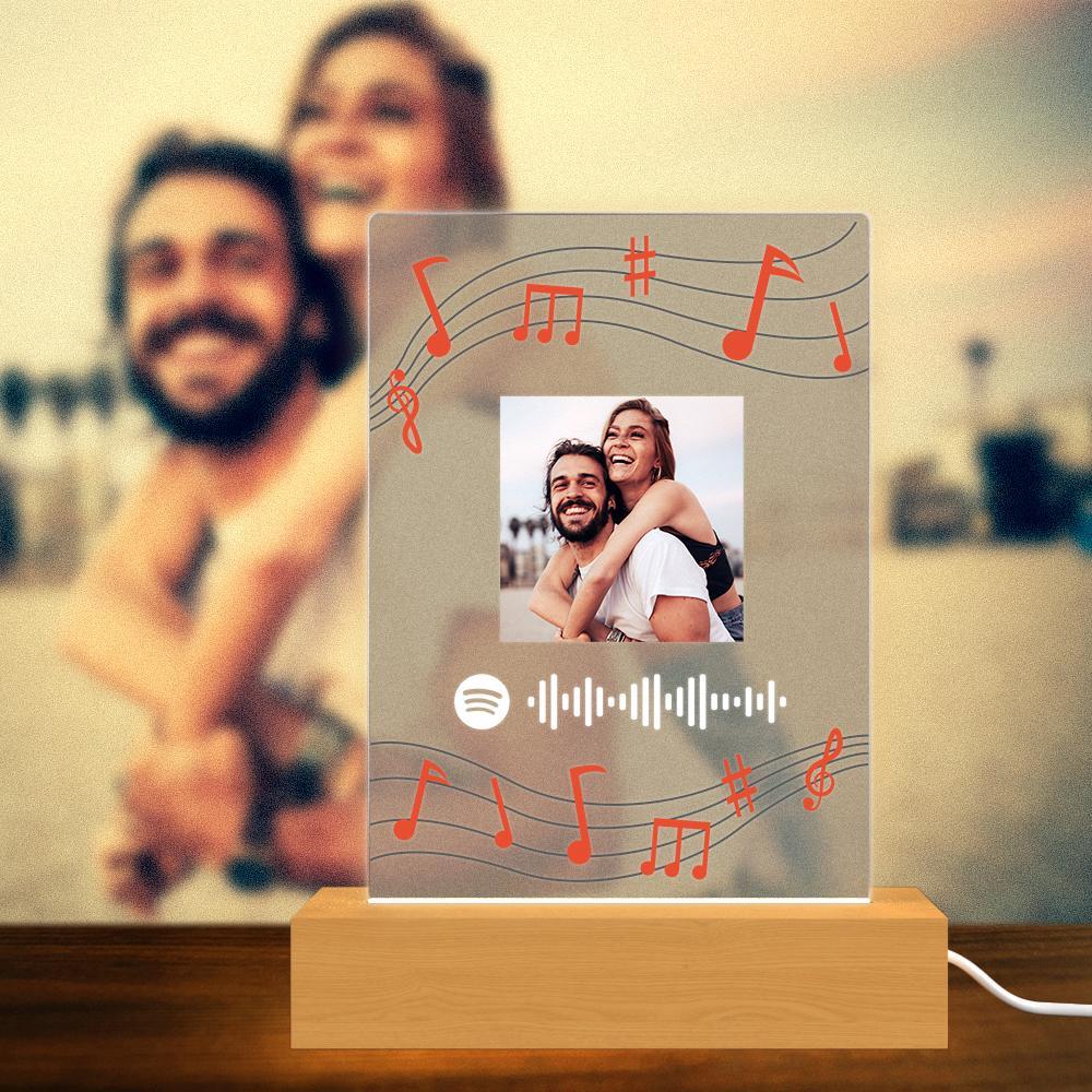 إطار رمز سبوتيفي قابل للمسح، لوحة موسيقية من الأكريليك غير اللامع، هدايا اعتراف بإضاءة ليلية - 