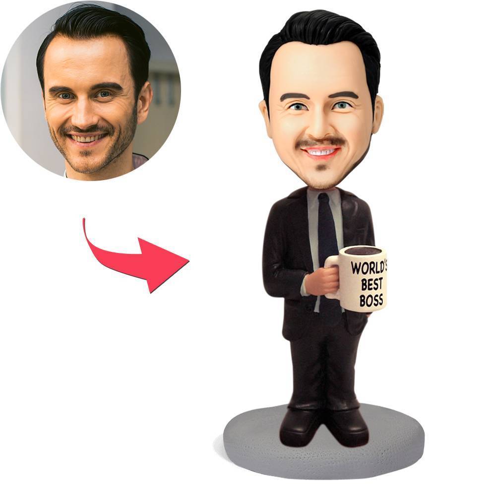 أفضل رئيس في العالم Bobblehead مخصص مع نص محفور - 