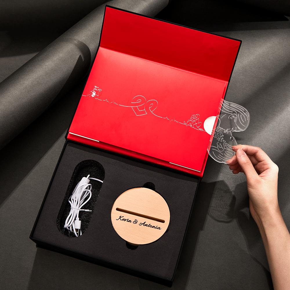 صندوق هدايا سوفييل لإضاءة ليلية خشبية ثلاثية الأبعاد - 