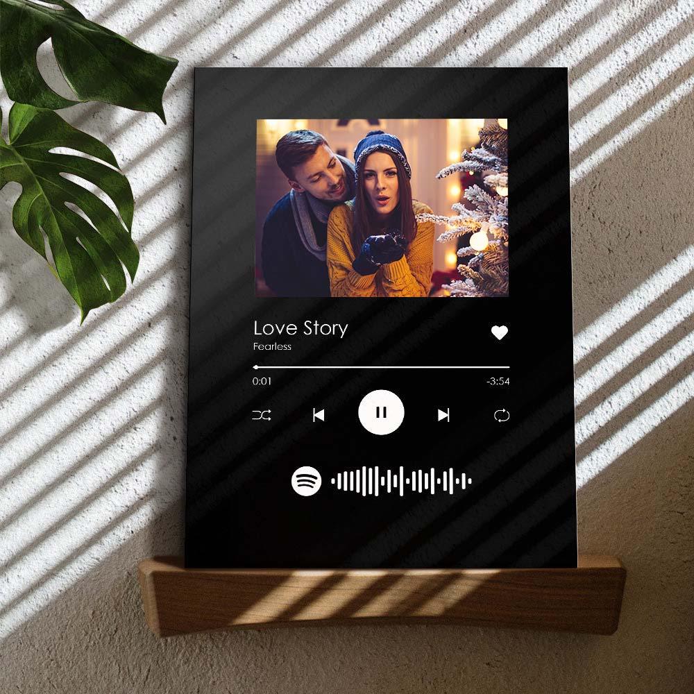 لوحات سبوتيفي مخصصة قابلة للمسح الضوئي للموسيقى، لوحة سوداء - أفضل هدية لعيد الميلاد - 