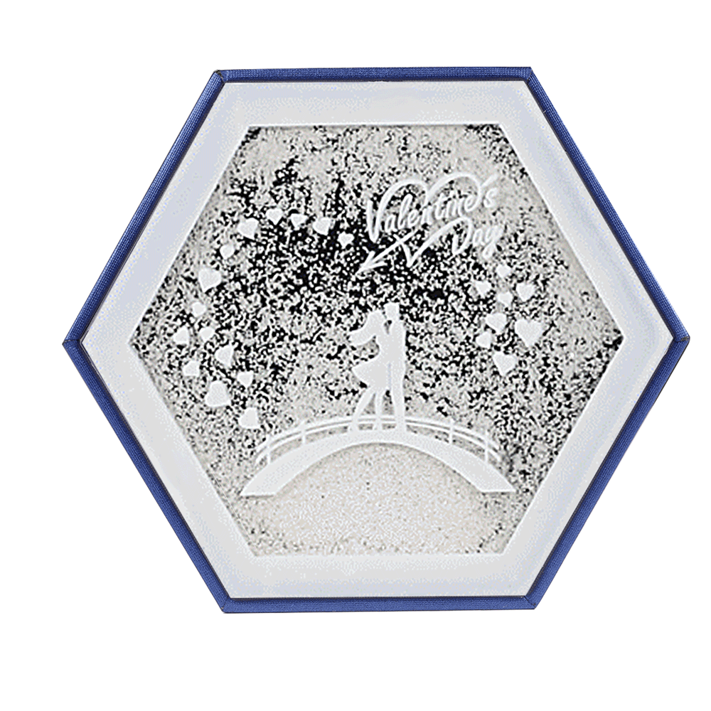 صندوق قلادة بحلقة الرمال المتحركة الفريدة باللون الأزرق - 