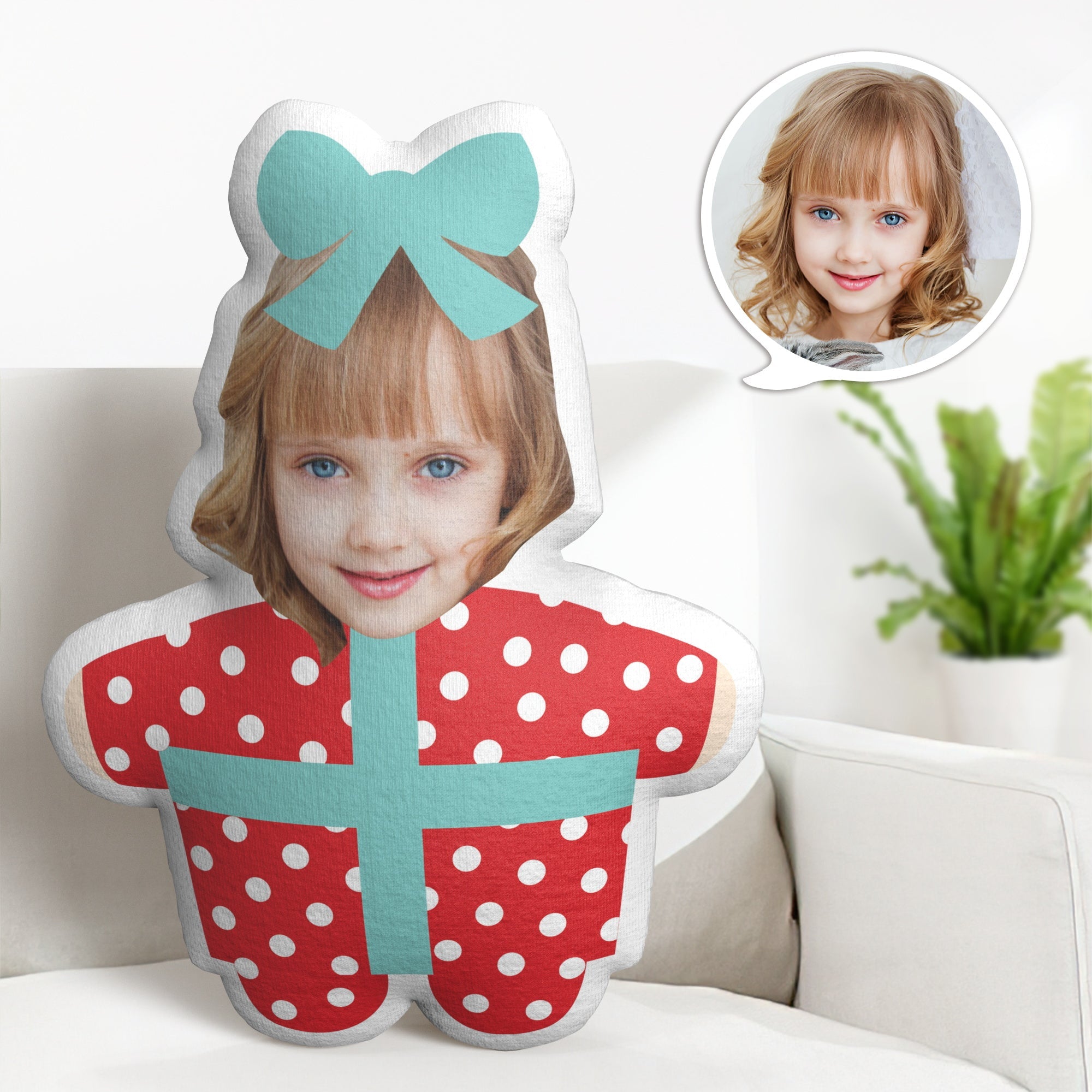 شخصية الوجه Minime رمي وسادة مخصصة مضحك هدية عيد الميلاد رمي وسادة - 