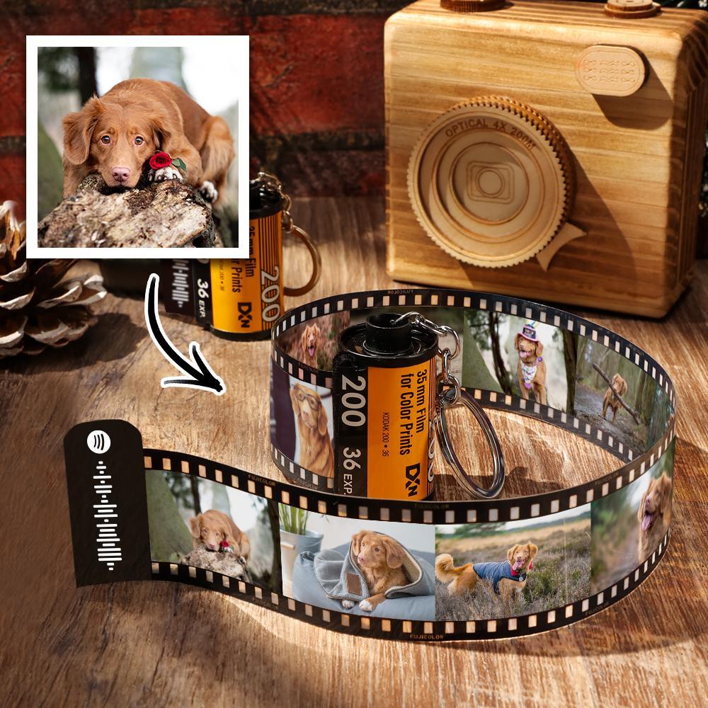 سلسلة مفاتيح سبوتيفي كود قابلة للمسح الضوئي، سلسلة مفاتيح سبوتيفي للصور المحفورة على شكل فيلم هدايا لها 15 صورة - 