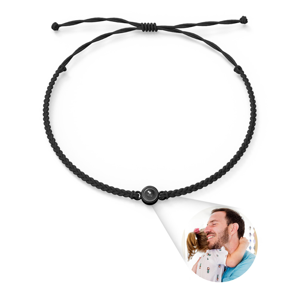 أساور دائرة إسقاط الصور المخصصة هدايا عيد الأب المنسوجة البسيطة - 