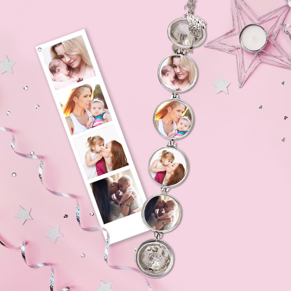 صورة أجنحة قلادة قلادة شخصية مخصصة صور المنجد الإطار العتيقة هدية عيد الأم - 