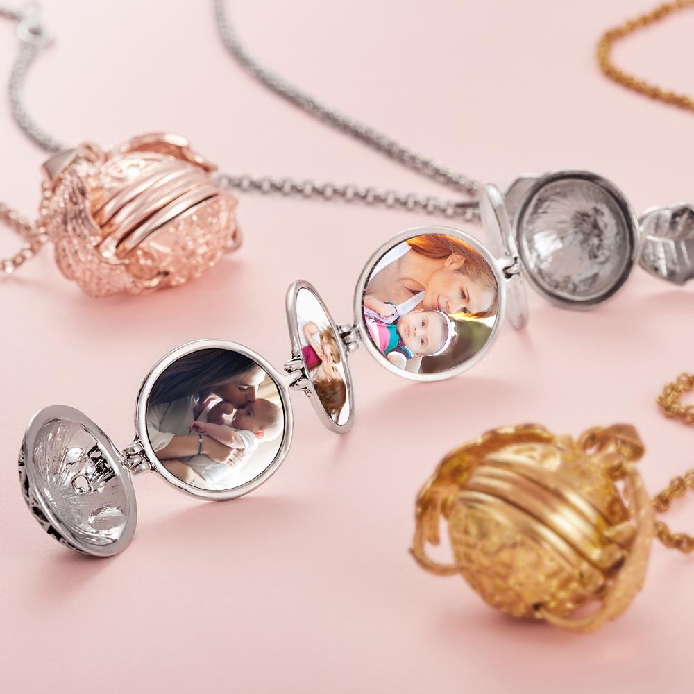 صورة أجنحة قلادة قلادة شخصية مخصصة صور المنجد الإطار العتيقة هدية عيد الأم - 