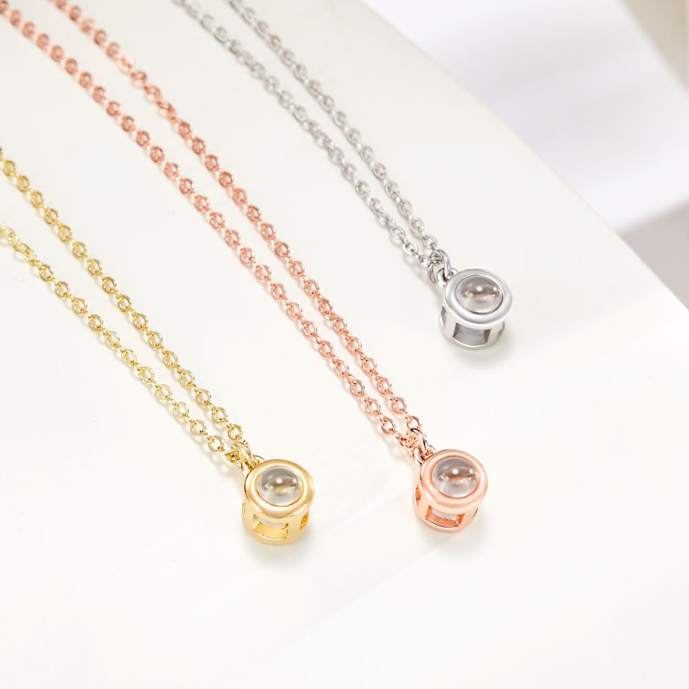 دائرة قلادة شخصية صورة الإسقاط قلادة مخصصة لطيف مجوهرات هدايا الذكرى - 