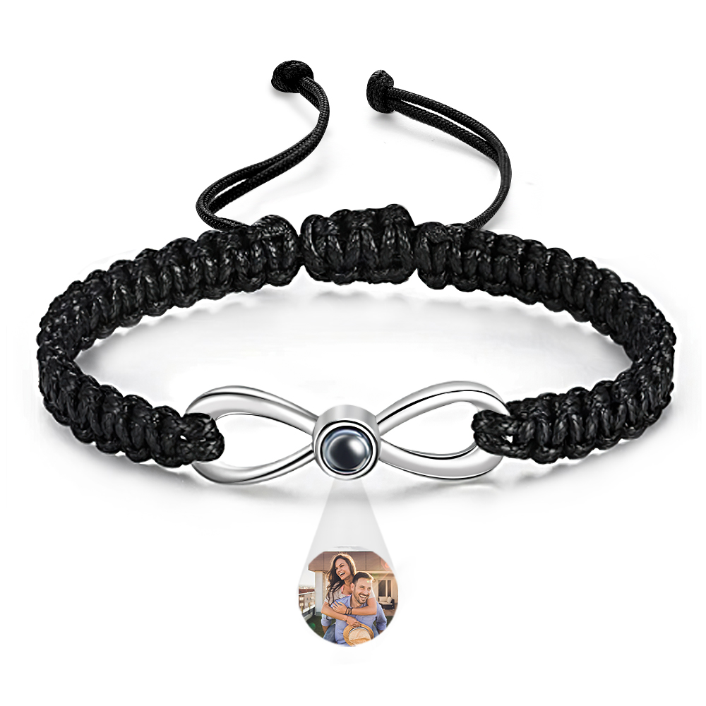 شخصية الإسقاط نسج سوار مخصص صور سوار مجموعة سوار قابل للتعديل هدية شخصية للأزواج - 