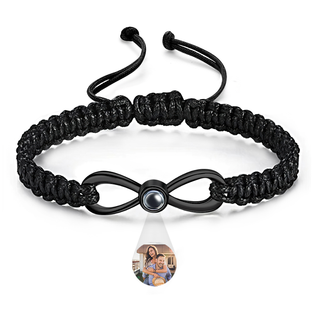 شخصية الإسقاط نسج سوار مخصص صور سوار مجموعة سوار قابل للتعديل هدية شخصية للأزواج - 