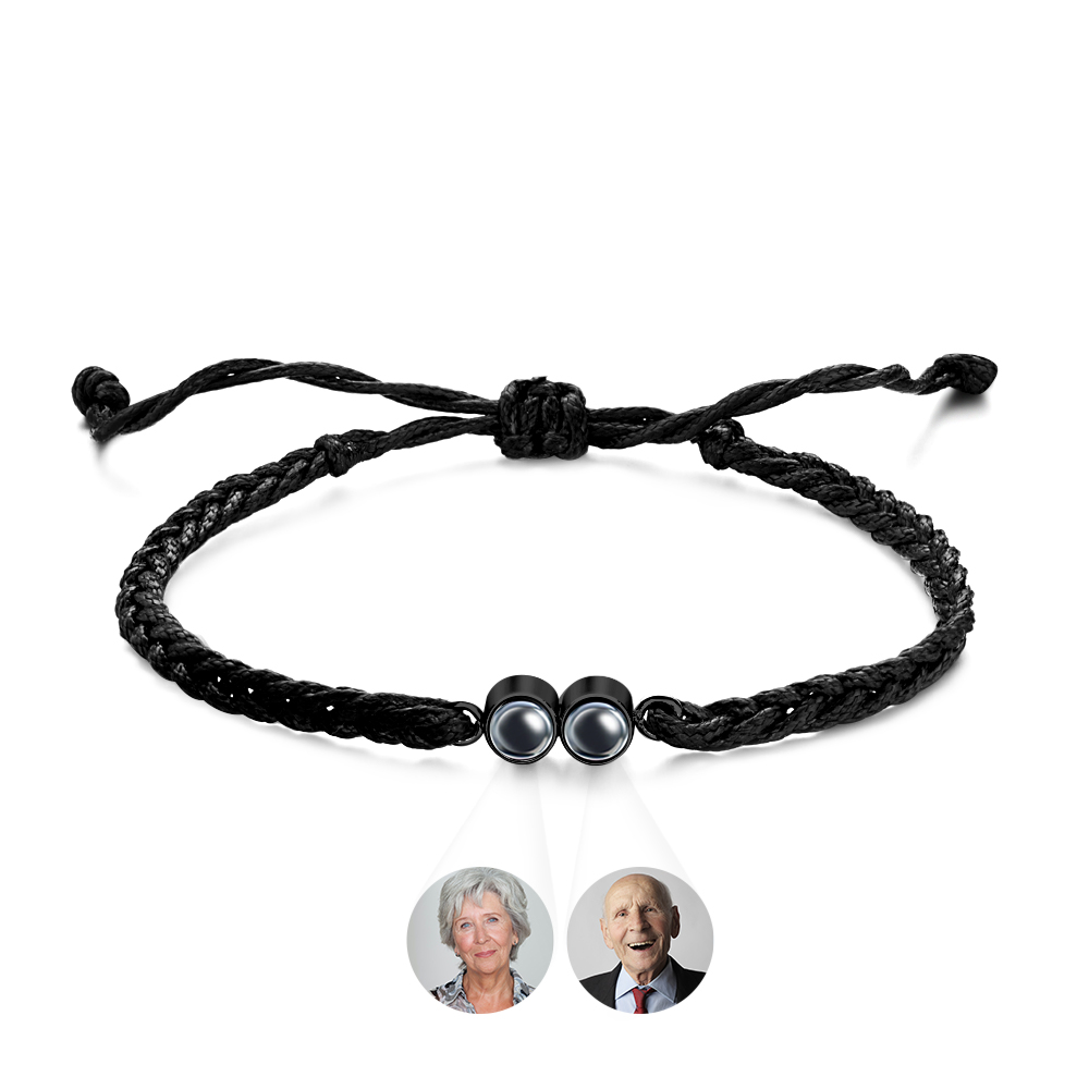 شخصية 2 صور المتوقعة سوار متعدد الألوان حبل مضفر سوار مخصص هدايا تذكارية بسيطة للآباء - 
