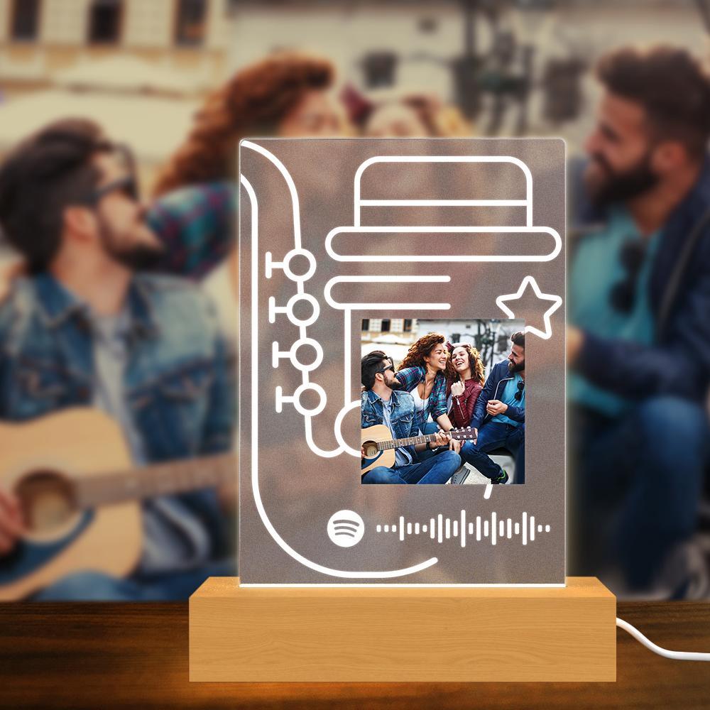 إطار رمز سبوتيفي قابل للمسح الضوئي من الأكريليك غير اللامع ولوحة موسيقية وهدايا ليلية للمتابعين المحلفين - 