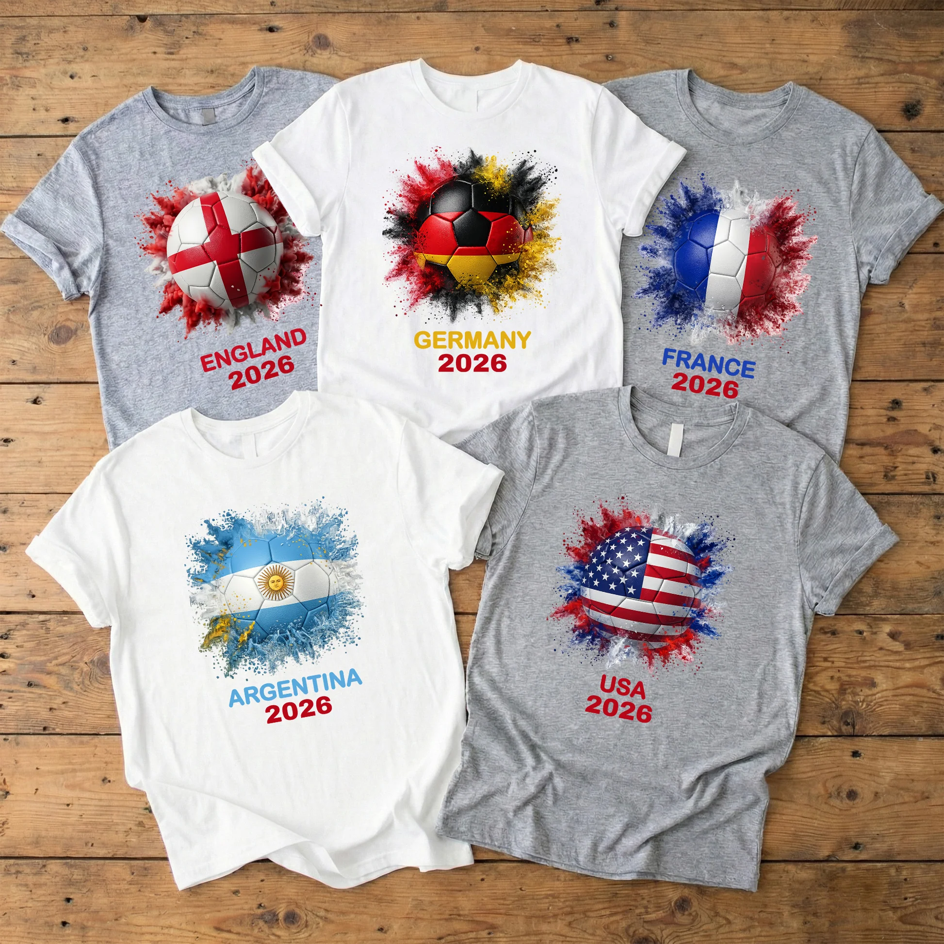 2026 بطولة كرة القدم الدولية تي شيرت العلم الوطني مجموعة المشجعين العالمية - 