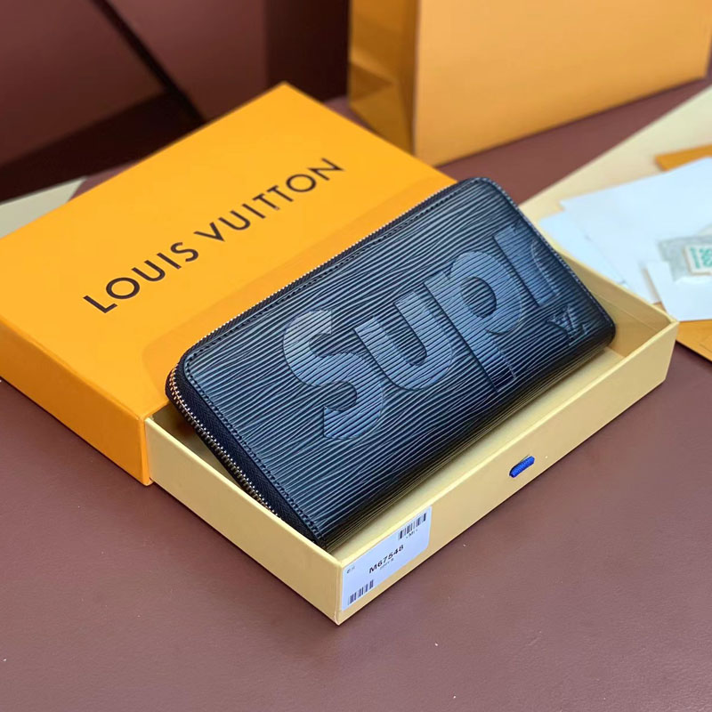 ルイヴィトン LOUIS VUITTON ポルトフォイユ ブラザ 札入れ 小銭入れ 二つ折り シュプリーム SUPREME 長財布 エピ ノワール(ブラック) M67721