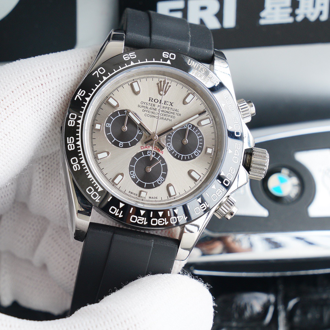 ロレックス・デイトナ グレー＆ホワイトゴールドプレート40mm机械表