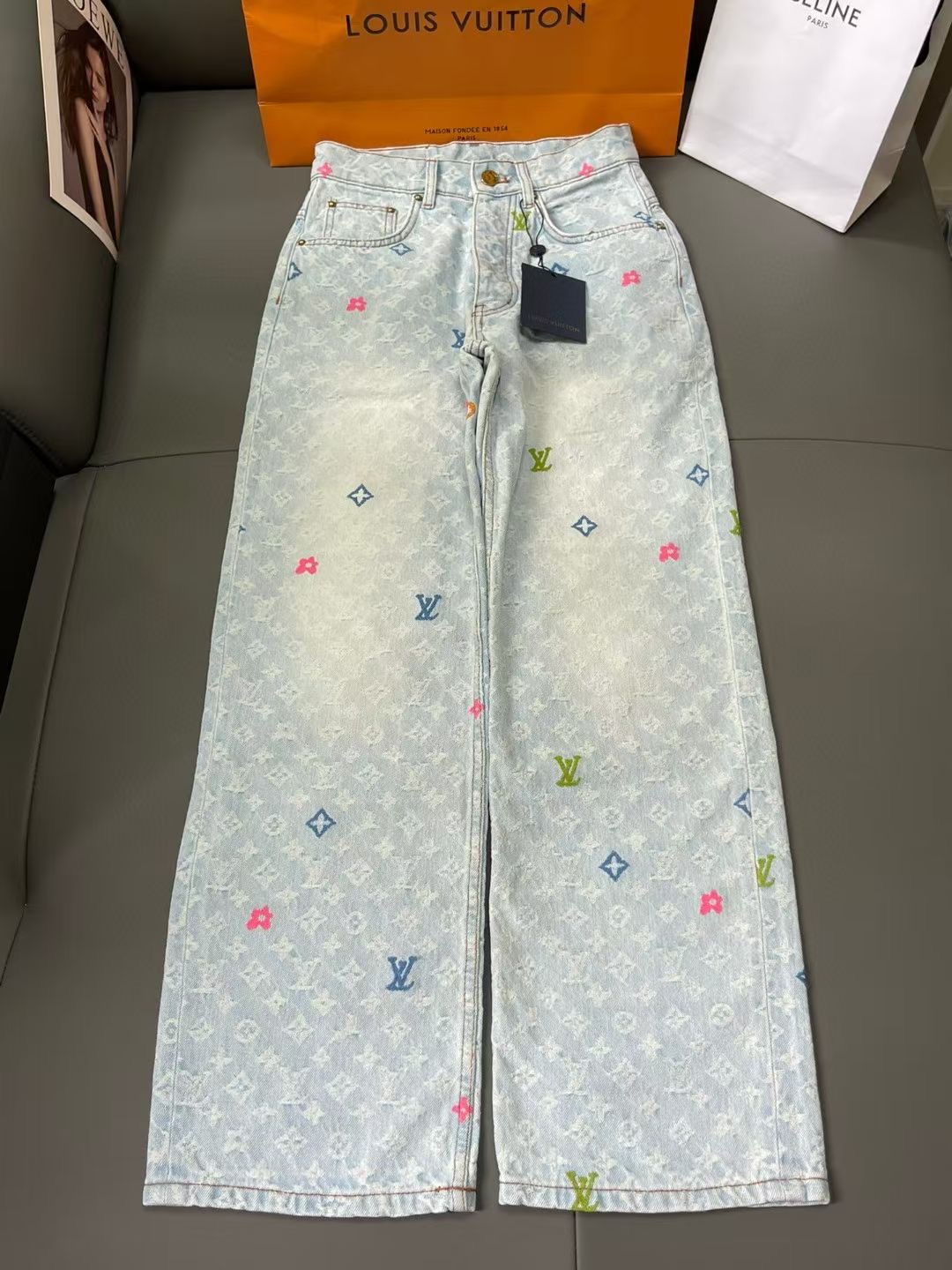 LOUIS VUITTON  Tyler共同ブランドの刺繍入りデニム・ジャケット デニム 男女兼用