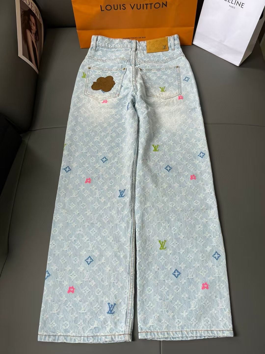 LOUIS VUITTON  Tyler共同ブランドの刺繍入りデニム・ジャケット デニム 男女兼用