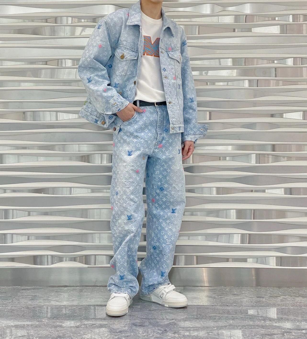 LOUIS VUITTON  Tyler共同ブランドの刺繍入りデニム・ジャケット デニム 男女兼用