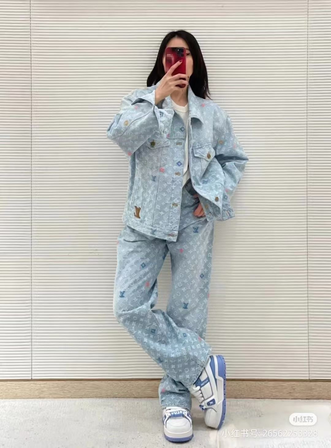 LOUIS VUITTON  Tyler共同ブランドの刺繍入りデニム・ジャケット デニム 男女兼用