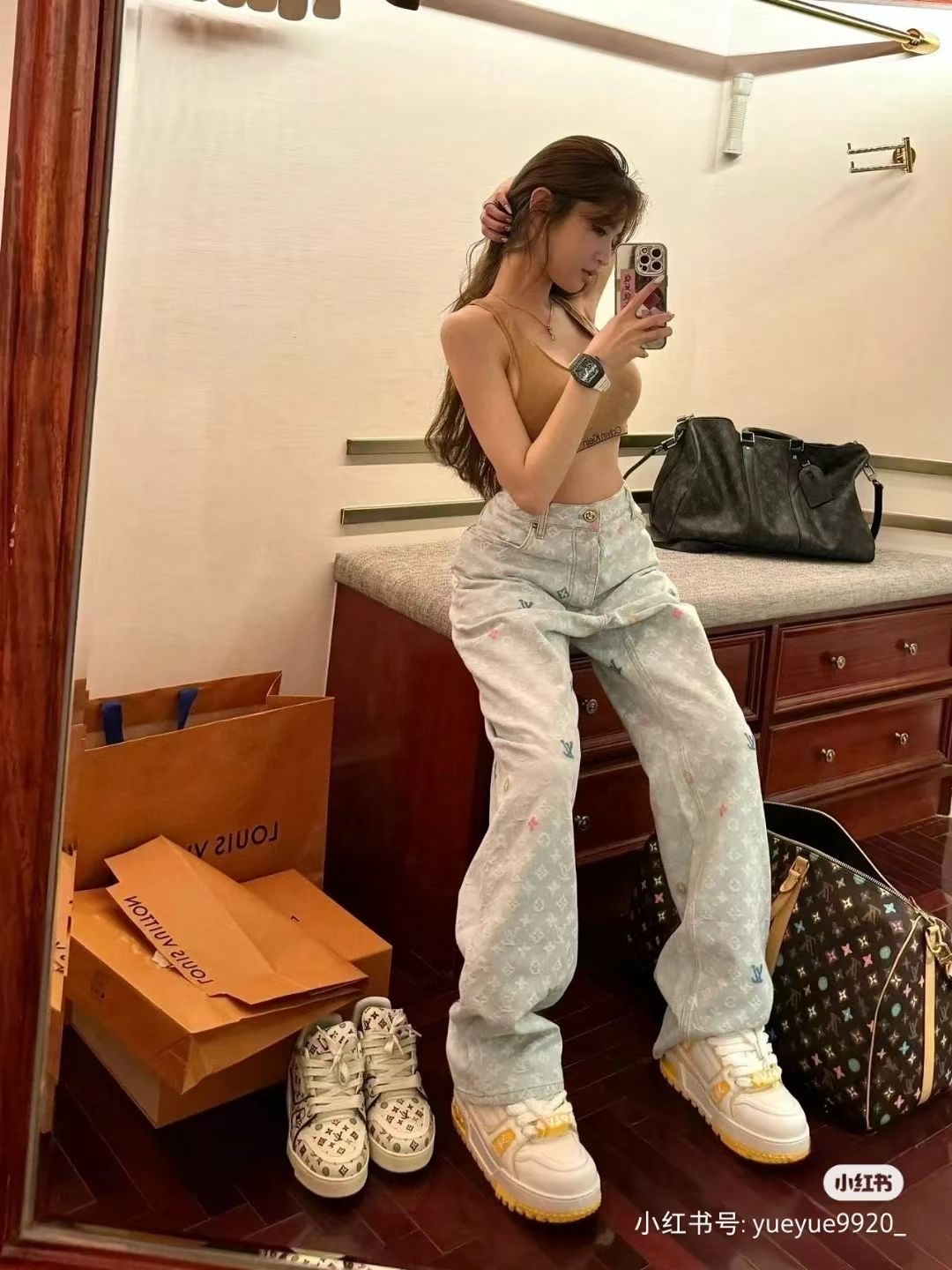 LOUIS VUITTON  Tyler共同ブランドの刺繍入りデニム・ジャケット デニム 男女兼用