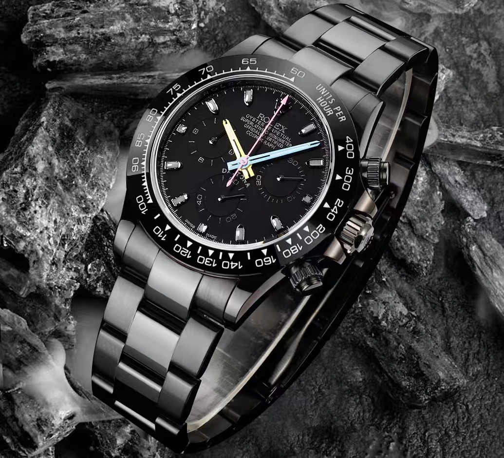 NEW 2025 ROLEX  40mm 機械式腕時計 高級カーボンブラックシリーズ