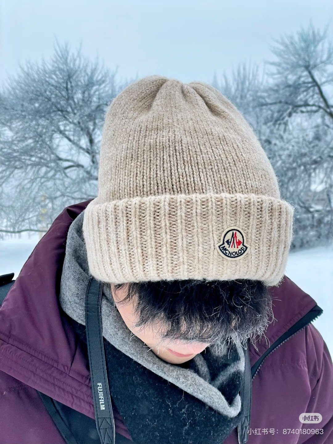 モンクレール新作 フォックスファーボール付きニット帽 Moncler