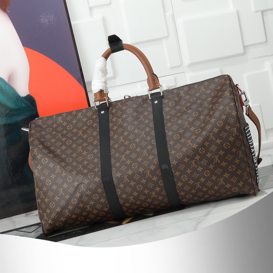 LOUIS VUITTON ルイ・ヴィトン  KEEPALL BANDOULIERE トラベルバッグ パッチワーク ジムバッグ ハンドバッグM56855老花