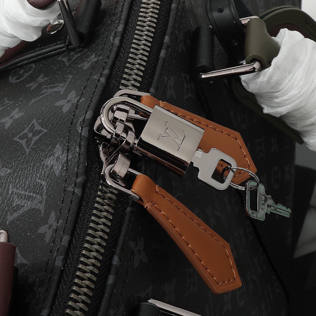 LOUIS VUITTON ルイ・ヴィトン  KEEPALL BANDOULIERE トラベルバッグ パッチワーク ジムバッグ ハンドバッグM56856 黒花  