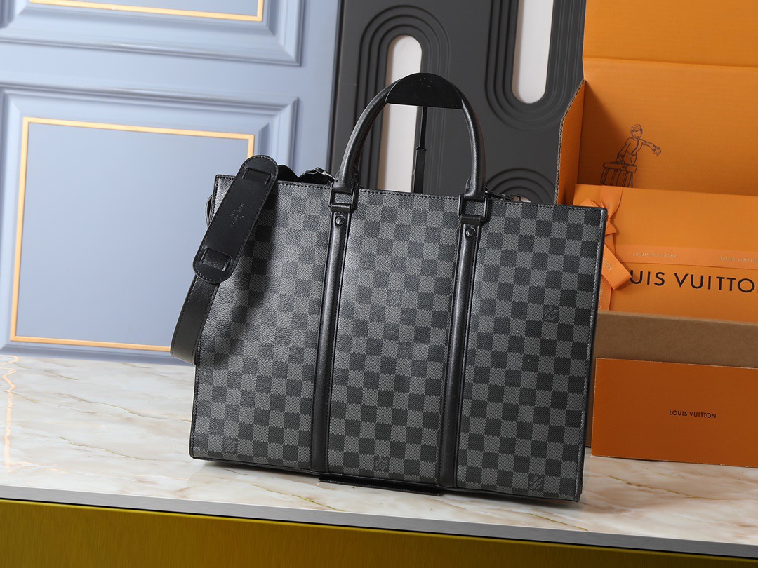 ルイ・ヴィトン LV 2026新作 M45265 Sac Plat Horizontal Zippé ブリーフケースハンドバッグ(男性用)