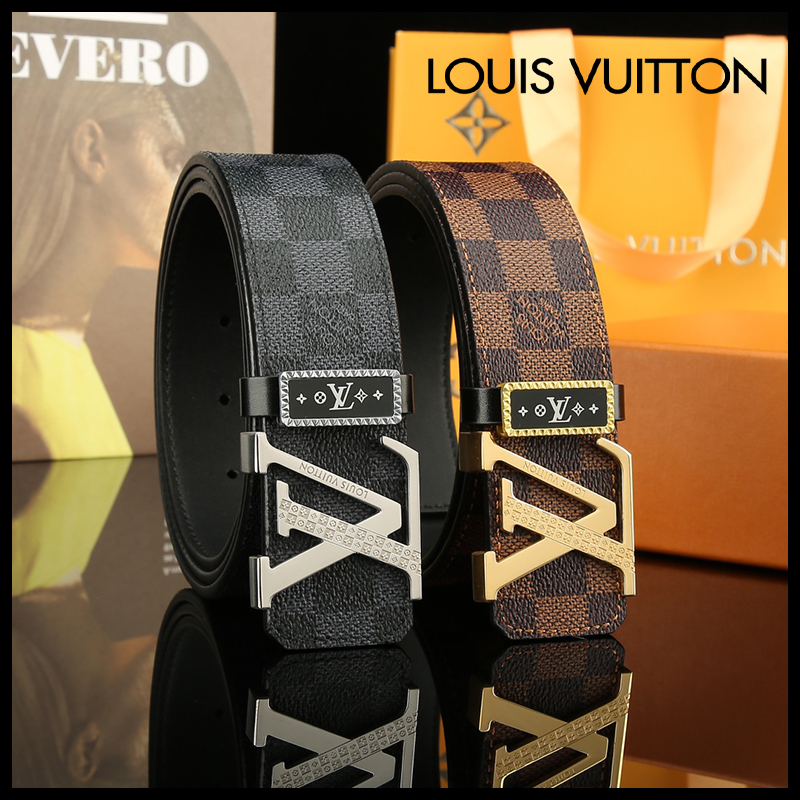 Louis Vuitton 本物のシンクロナイズドクラシックバージョンレターピュアスチールバックル