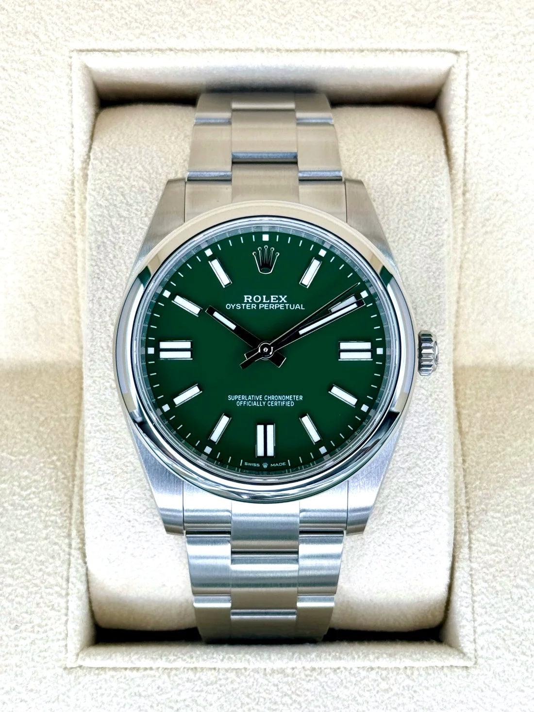 NEW 2024 ロレックス オイスターパーペチュアル 41mm 124300 グリーンダイヤル