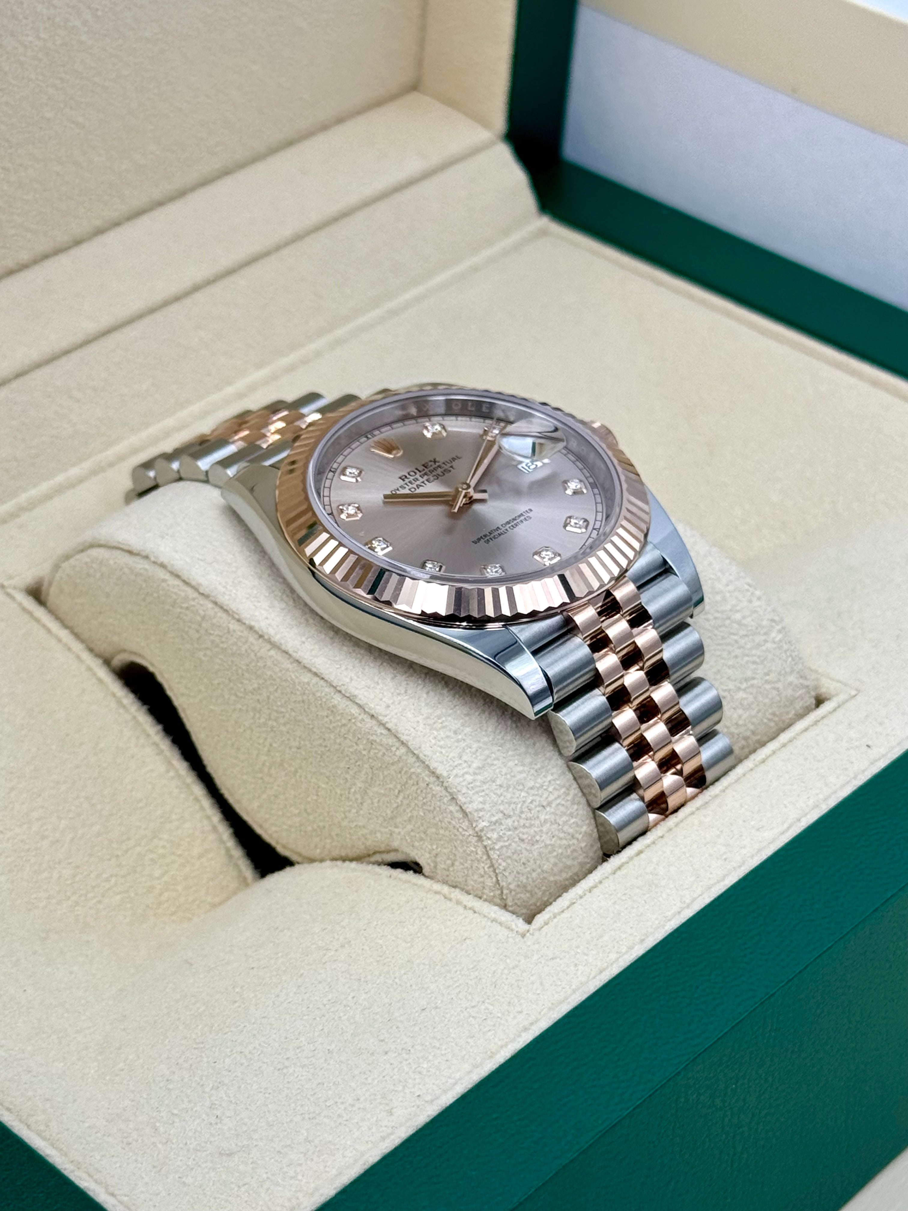 NEW 2024 ロレックス デイトジャスト 41mm 126331 ツートーン ジュビリーサンダスト ダイヤモンドダイヤル