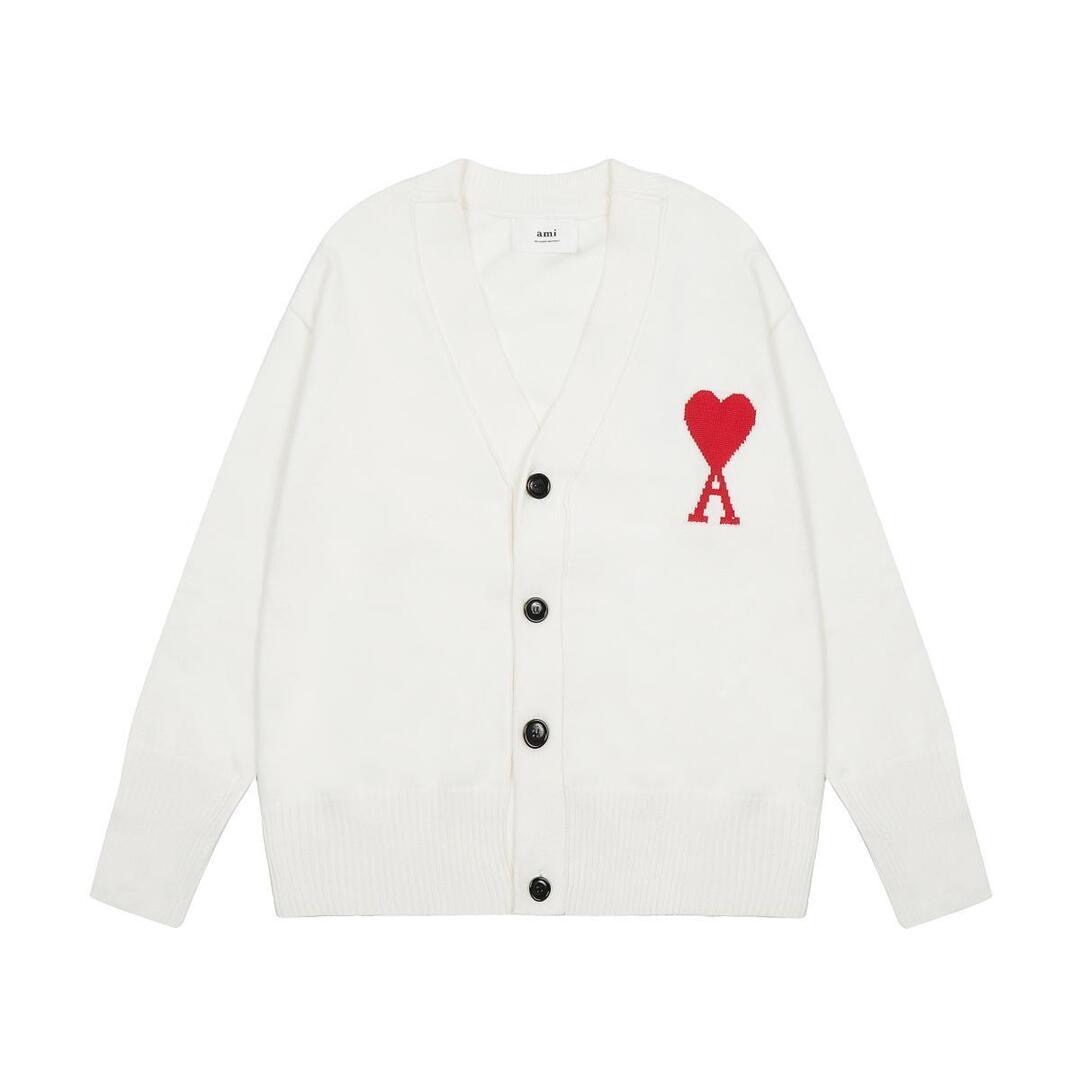 AMI PARIS ハートプリント 男女兼用 ニットセーター カーディガン