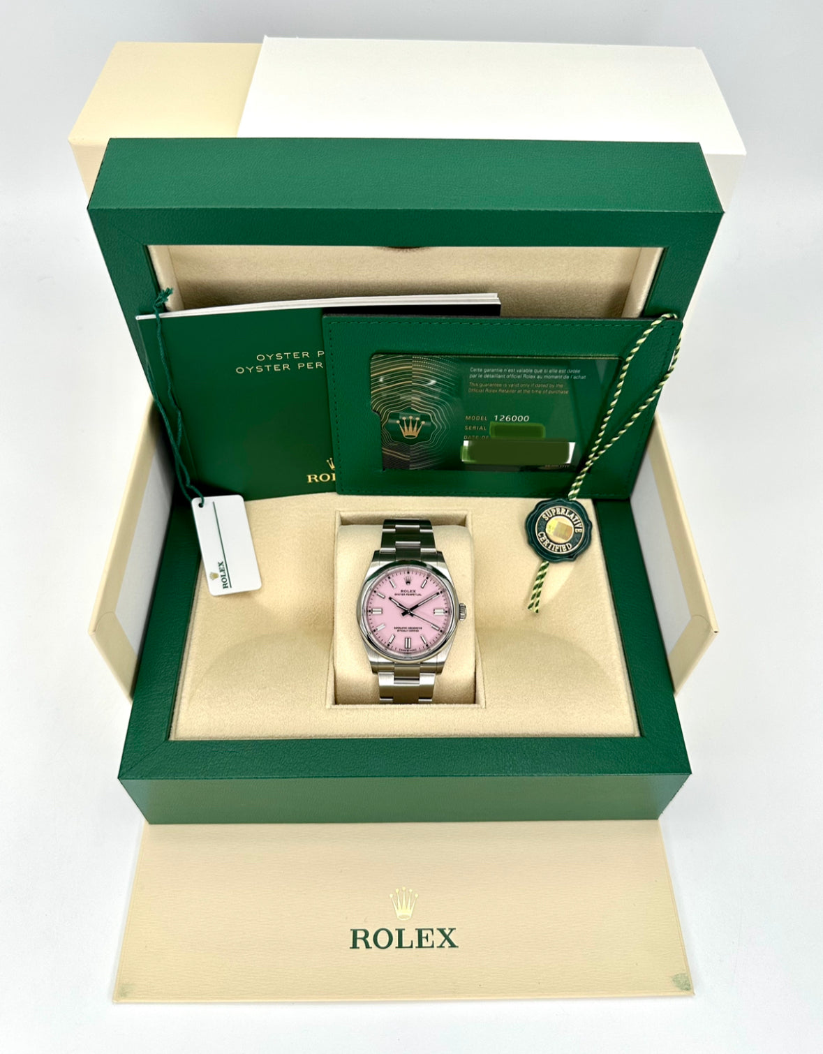 NEW 2024 ロレックス オイスターパーペチュアル 36mm 126000 キャンディピンクダイヤル