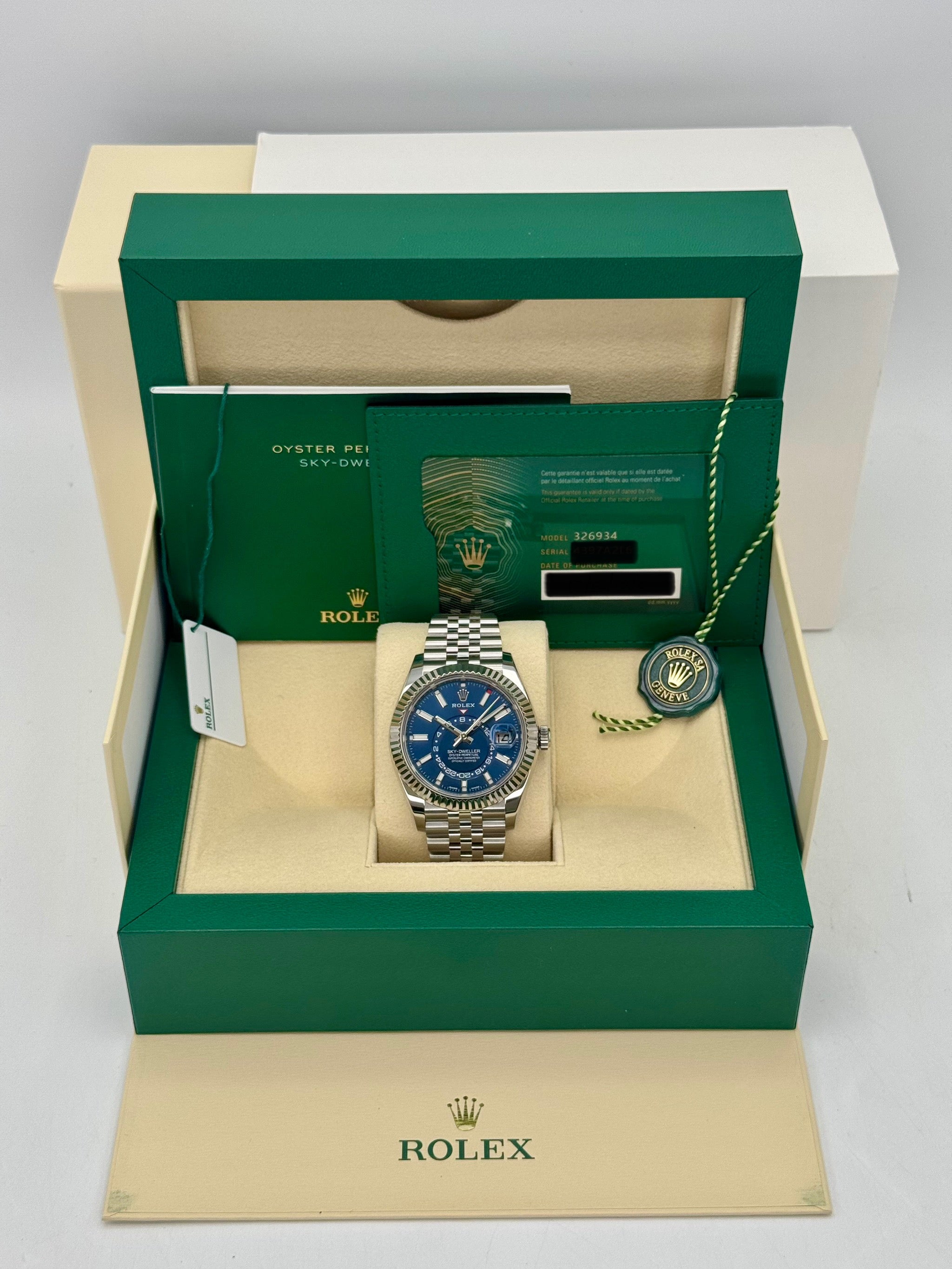 2022 スカイドゥエラー 42mm 326934 ステンレススティール ジュビリー ブルーダイヤル