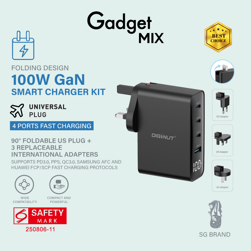 Gadget Mix Diginut RCE-10002100W GaN Smart Charger / Black